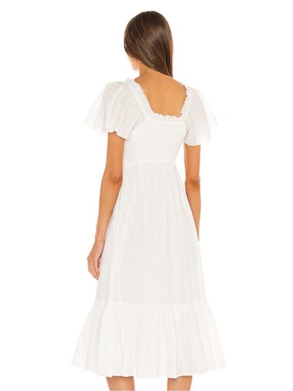 Gorgeous Cleobella Ashlyn Organic Cotton Puff Sleeve Midi Dress with Tie Front - Picture 3 of 15
